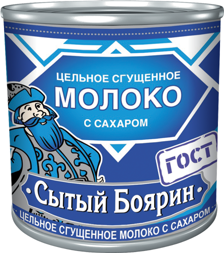 Молоко цельн. сгущ. с сах. 8,5%, 380 г 7А, Сытый Боярин