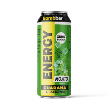 Напиток безалк. сильногаз. тонизирующий "L-Карнитин с гуараной", со вкусом Mojito Energy, 500мл, ж/б, BOMBBAR (12шт)