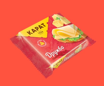 Сыр плавл. Дружба 25%, 130г, слайс, Карат (10шт)