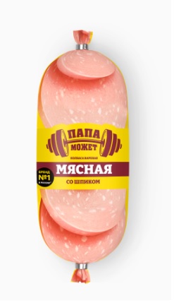 Колбаса вареная Мясная со шпиком, 400г, п/о, Папа Может (8шт)