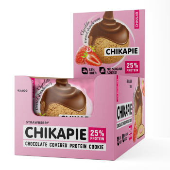 Печенье глазированное с начинкой Клубника в шоколаде, 60г, флоупак, CHIKALAB (9шт)