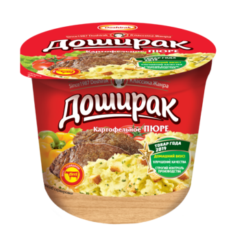 Пюре картофельное быстрого приготовления со вкусом мяса, 40г, стакан, Доширак (24шт)