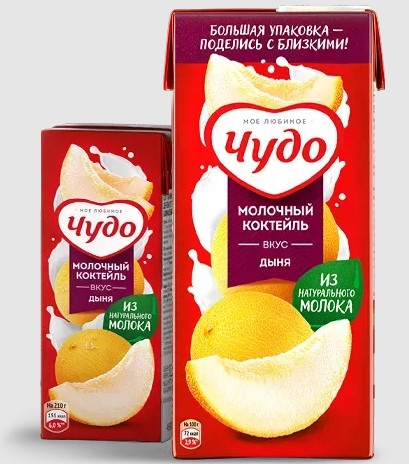 Коктейль молочн. стерилиз. Дыня 2%, 960г, тетра слим, Чудо (12шт)