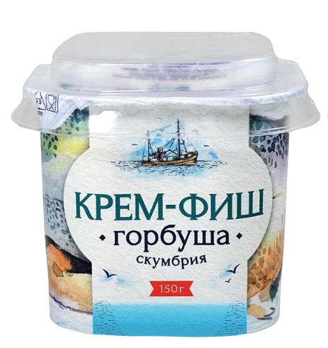 Горбуша-Скумбрия, 150г, пласт.банка, Крем-фиш (6шт)