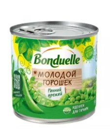 Горошек зеленый Молодой, 425мл, ж/б, BONDUELLE (12шт)