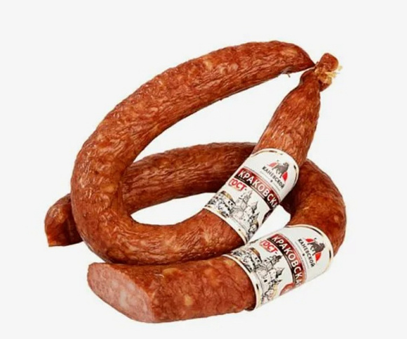 Колбаса Краковская (кольцо), вес, в/у, Каневской МПК (прим.0,4кг)