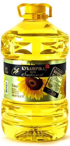 Масло подсолн. раф. дезодор., 5л, ПЭТ, Кубаночка (3шт)