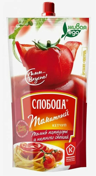 Кетчуп Томатный, 320г, Дой-пак+, Слобода (24шт)