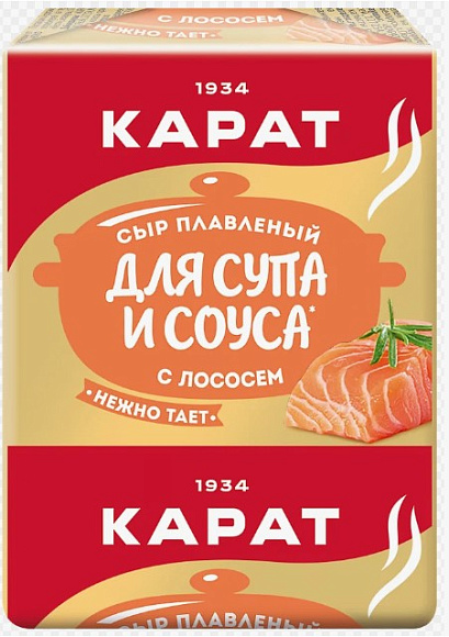Сыр плавл. с Лососем 45%, 90г, фольга, Карат (12шт)