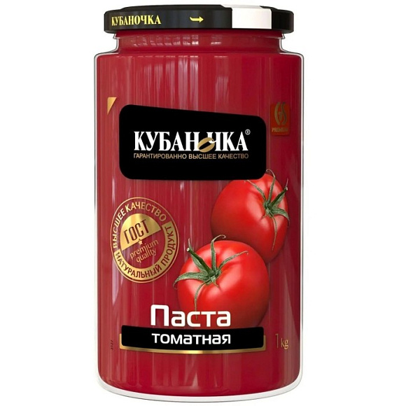 Томатная паста, 750г, ст/б, Кубаночка (12шт)