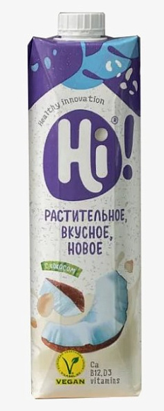 Напиток Соевый с Кокосом, обогащ. кальцием и вит. D3 и B12 1,8% НОВИНКА, 1л, тетрапак, HI (12шт)