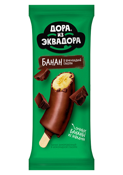 Банан заморож. В ШОК. ГЛАЗ., 55 г флоупак, Дора из Эквадора