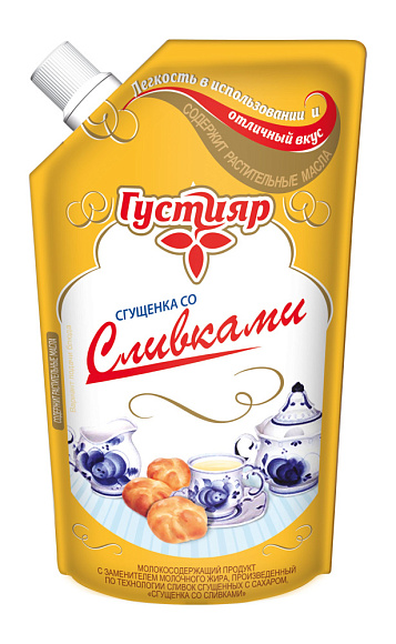 Сгущенка со сливками 19,0%, 270 г дойпак+, Густияр