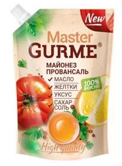 Майонез Провансаль 50,5%, 700мл, дойпак+, MASTER GURME (12шт)
