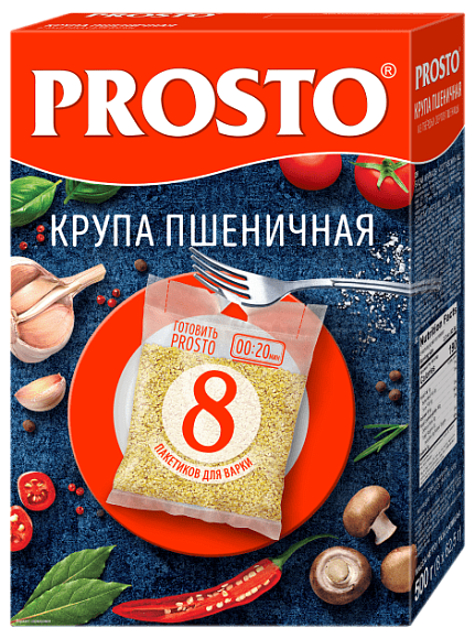 Крупа Пшеничная, 500г, коробка, PROSTO (12шт)