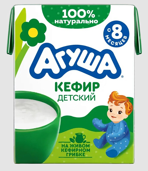 Кефир 3,2%, 204г, тетра бейз, Агуша (6шт)