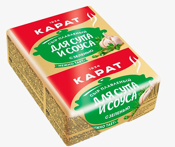 Сыр плавл. с Зеленью 45%, 90г, фольга, Карат (12шт)