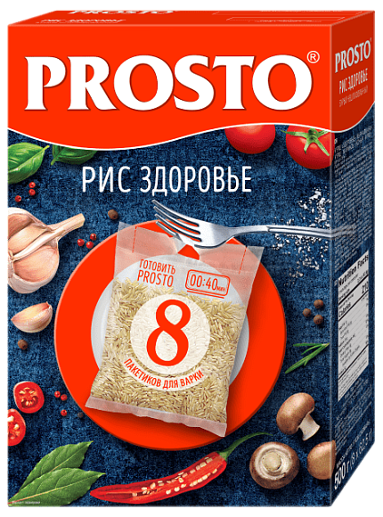 Рис Здоровье, 500г, коробка, PROSTO (12шт)