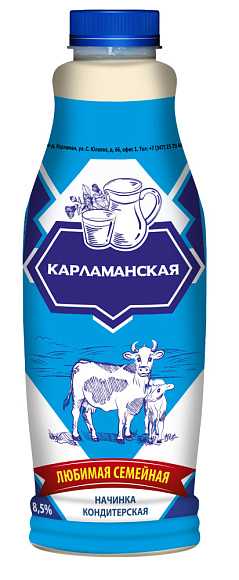Сгущенка с сах. Начинка конд. 8,5%, 850 г бут. ПЭТ, Карламанское