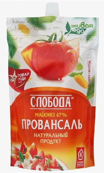 Майонез Провансаль 67%, 400мл, дойпак+, Слобода (24шт)