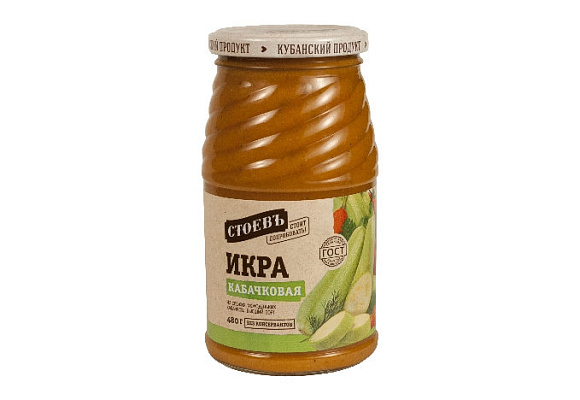 Икра кабачковая, 480г, ст. банка (евро), Стоевъ (12шт)