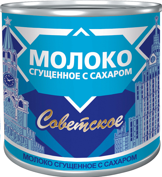 Молоко сгущ. с сах. 0,2%, 370 г 7А, Советское
