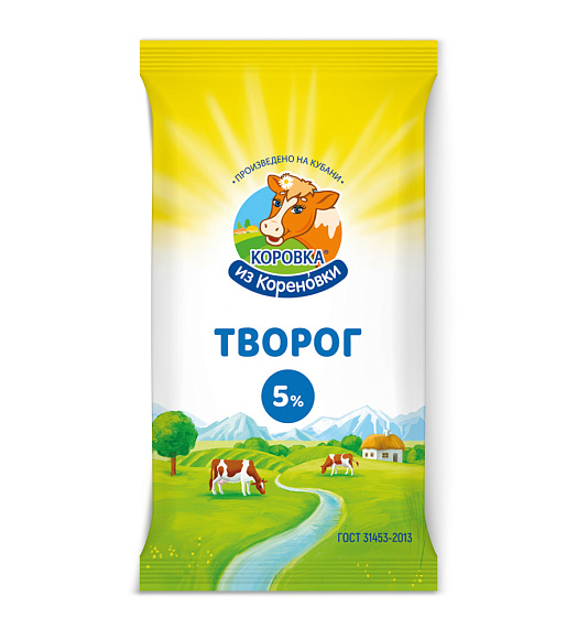Творог 5,0%, 180 г флоупак, КизК