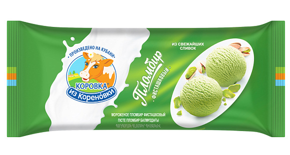 Мороженое пломбир фисташк. 15,0%, 400 г флоупак, КизК