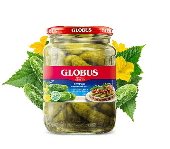 Огурцы маринов., 720мл, ст/б, GLOBUS (6шт)