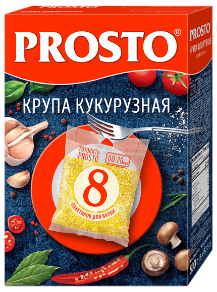 Крупа Кукурузная, 500г, коробка, PROSTO (12шт)