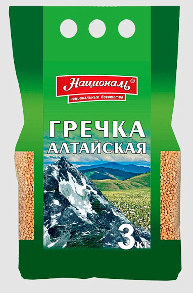 Гречка Алтайская, 3000г, пакет, Националь (4шт)