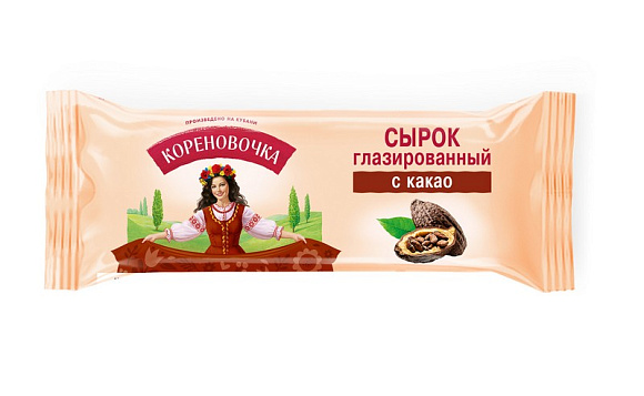 Сырок творожн. С КАКАО глазир. 18,0%, 40 г флоупак, Кореновочка