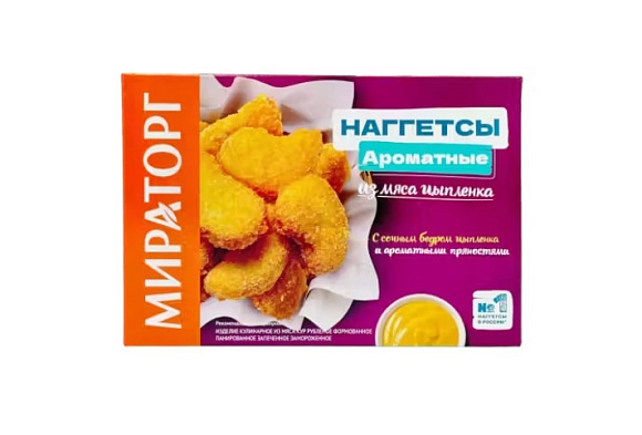 Наггетсы из мяса цыпленка Ароматные, 250г, флоупак, Мираторг (12шт)
