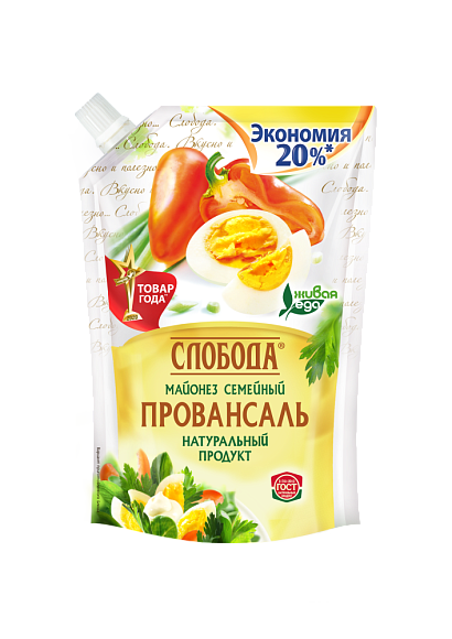 Майонез Семейный 50,5%, 850мл, дойпак+, Слобода (12шт)