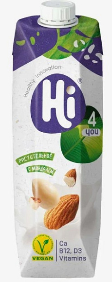 Напиток растит. с миндалем 1,8%, 1л, тетрапак, HI (12шт)