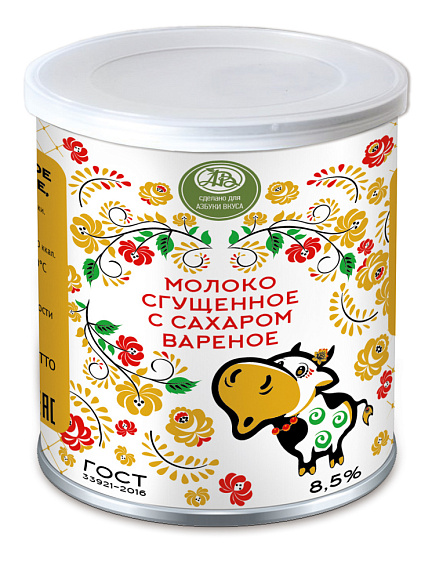 Молоко сгущ. с сах. ВАРЕНОЕ 8,5%, 360 г 7Е+, АВ