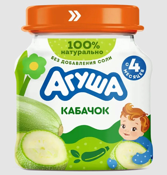 Пюре овощн. Кабачок, 80г, ст. банка, Агуша (8шт)