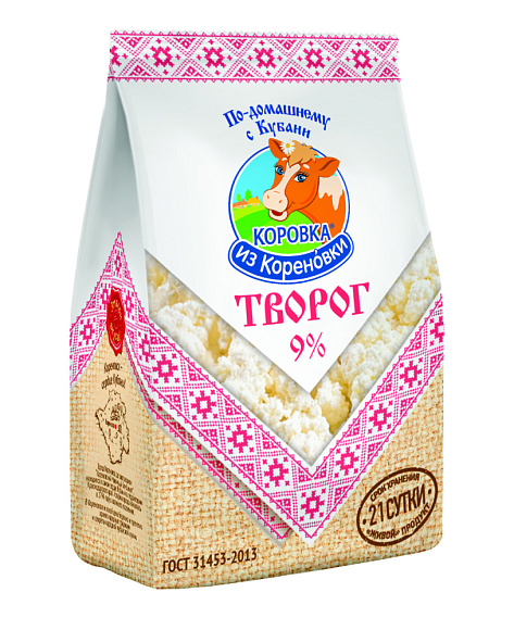 Творог 9,0%, рассыпчат., 200 г пакет ПЭТ, КизК