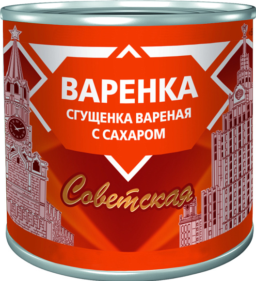 Варёнка. Сгущенка вар. с сах. Начинка конд. 8,5%, 370 г 7А, Советское экстра
