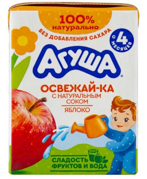 Напиток сокосод. Освежай-ка для пит. детей с 4-х мес. Яблоко Вода и сок, 200мл, тетра бейз, Агуша (18шт)